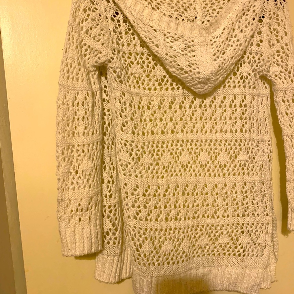 White Crocheted Girls (Large) Cardigan